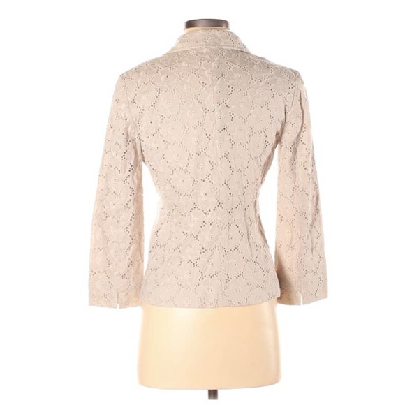 Laundry by Shelli Segal Cream Colored Blazer/Jacket w/Overlay ~ Size 4 - Picture 2 of 10